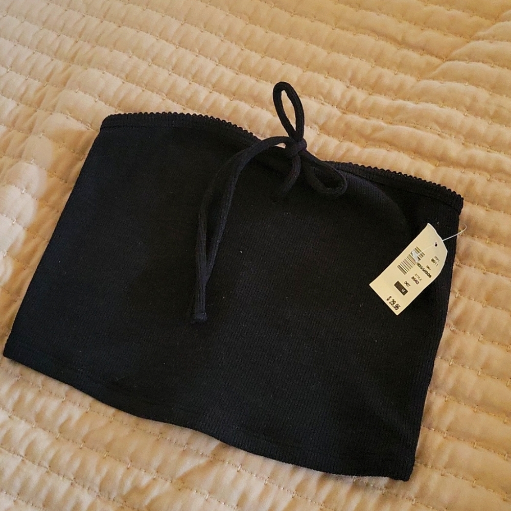 NWT black tube crop top
